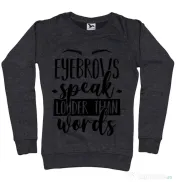Bluza ADLER dama Eyebrows speak louder Negru melanj 