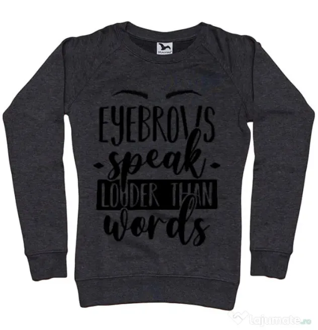 Bluza ADLER dama Eyebrows speak louder Negru melanj