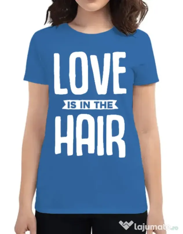 Tricou ADLER dama Love is in the hair Albastru azuriu