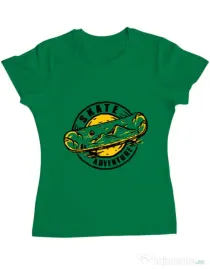 Tricou ADLER dama Skate adventure Verde mediu