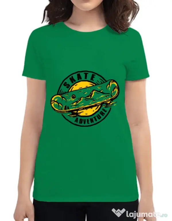 Tricou ADLER dama Skate adventure Verde mediu