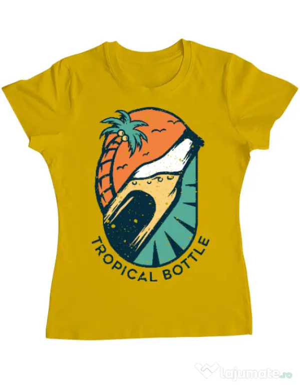 Tricou ADLER dama Tropical bottle Galben