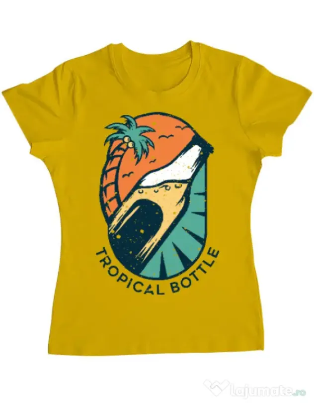 Tricou ADLER dama Tropical bottle Galben