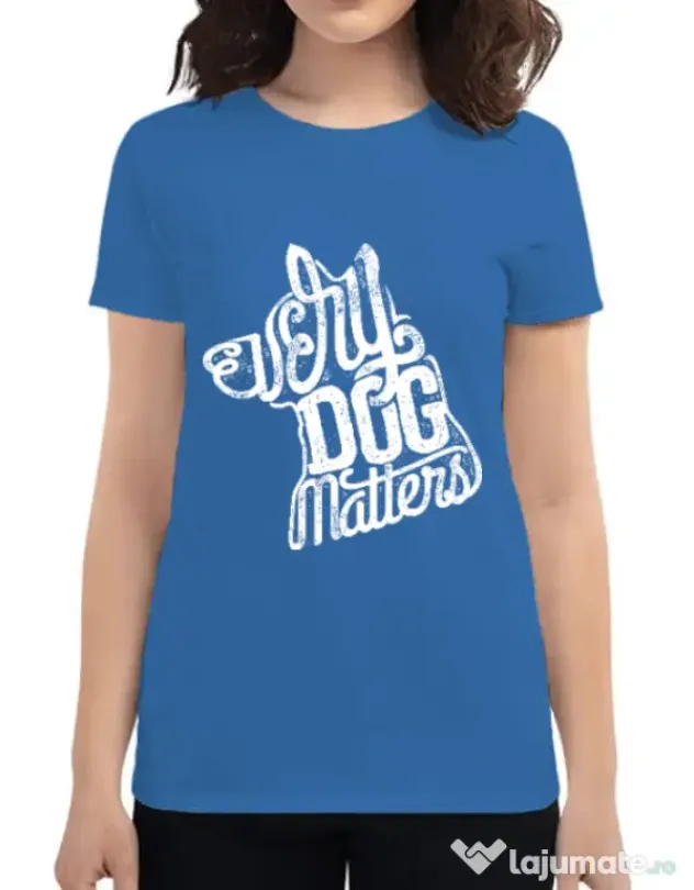 Tricou ADLER dama Every dog matters 2 Albastru azuriu