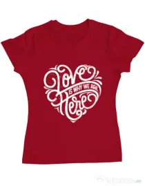 Tricou ADLER dama Love Rosu