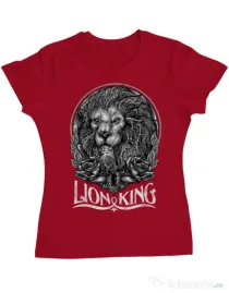 Tricou ADLER dama Lion king Rosu