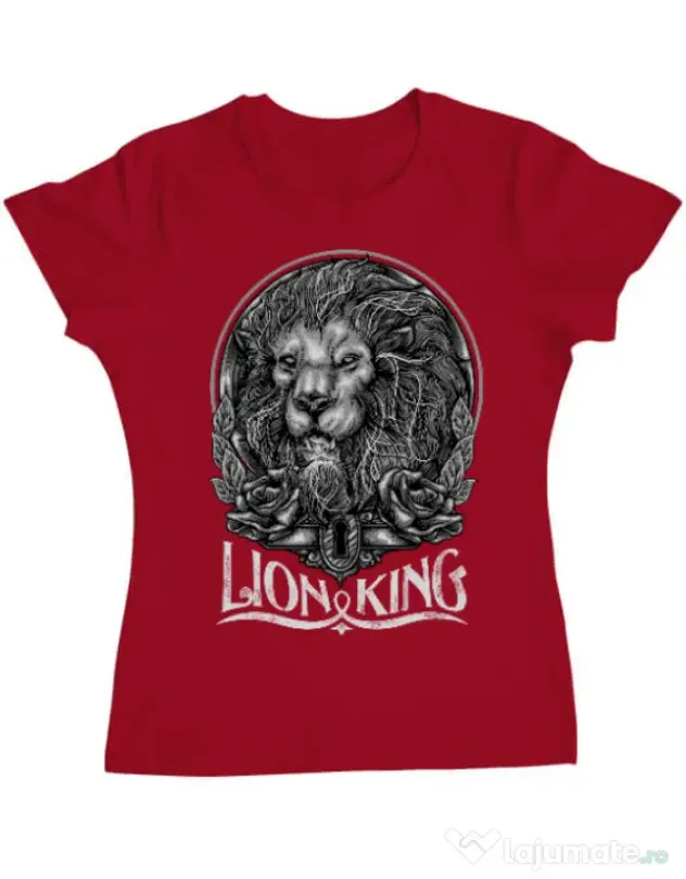 Tricou ADLER dama Lion king Rosu