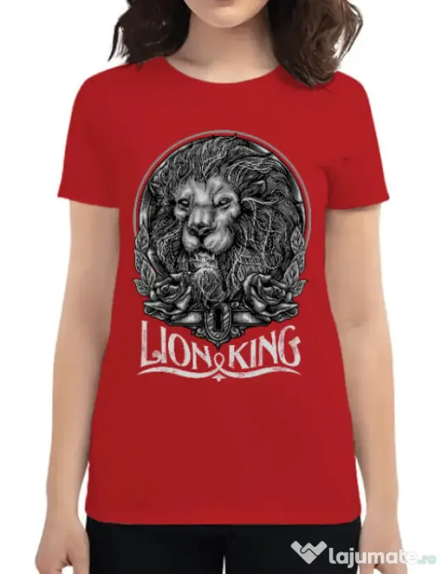 Tricou ADLER dama Lion king Rosu