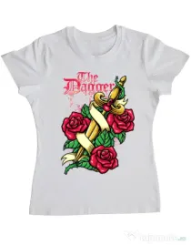 Tricou ADLER dama The dagger Alb