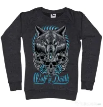Bluza ADLER dama Wolf of death Negru melanj