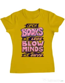 Tricou ADLER dama Open books Galben