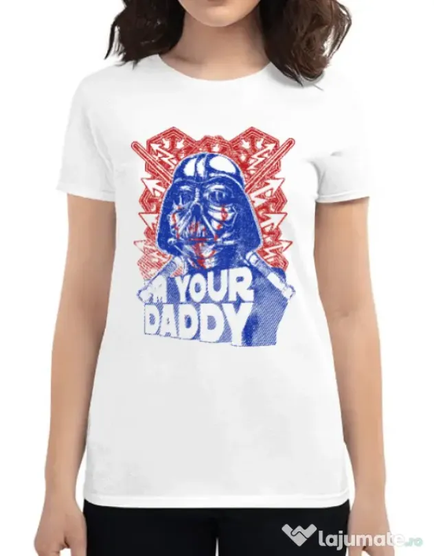 Tricou ADLER dama Your daddy Alb