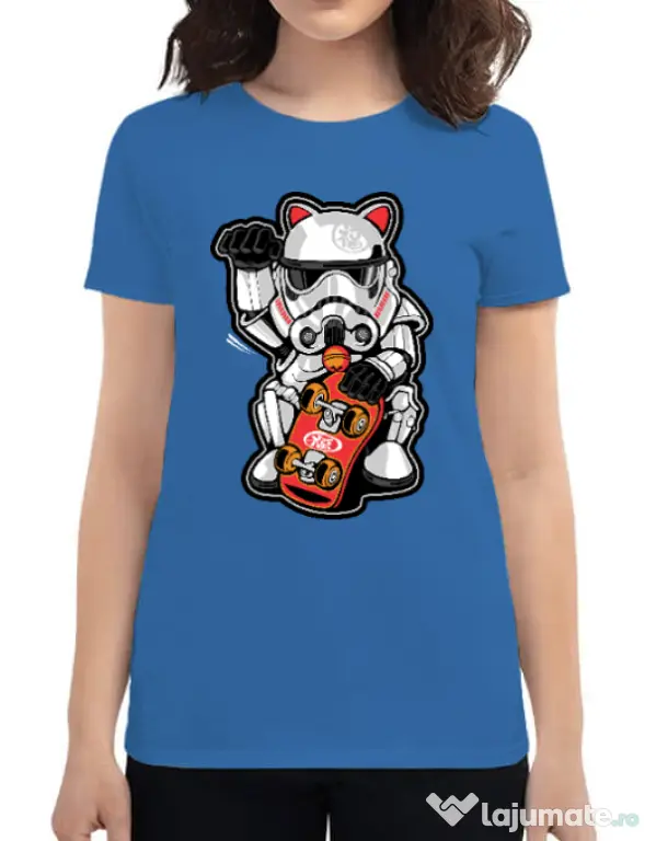 Tricou ADLER dama Maneki trooper Albastru azuriu