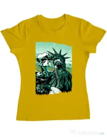 Tricou ADLER dama Save the liberty Galben