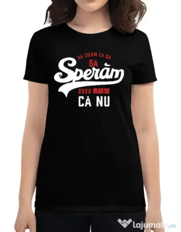 Tricou ADLER dama Sa speram ca nu Negru
