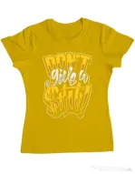 Tricou ADLER dama Don't give a shit Galben