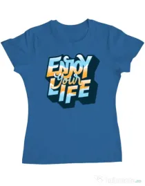 Tricou ADLER dama Enjoy your life Albastru azuriu