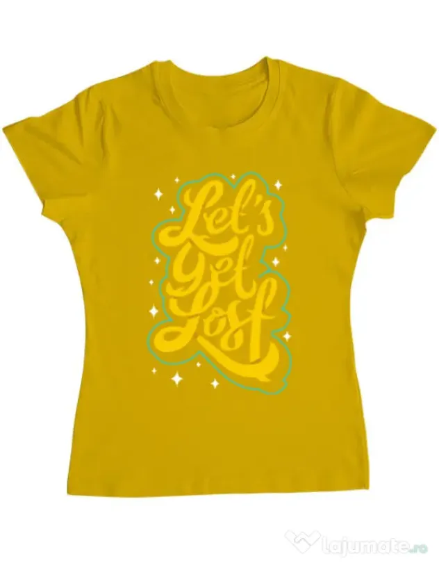 Tricou ADLER dama Let\'s get lost Galben