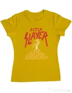 Tricou ADLER dama Pizza slayer Galben