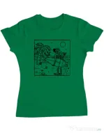 Tricou ADLER dama Surf dude Verde mediu