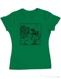 Tricou ADLER dama Surf dude Verde mediu