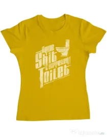 Tricou ADLER dama Same shit Galben