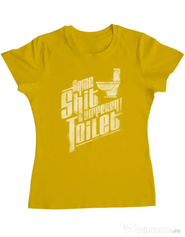 Tricou ADLER dama Same shit Galben