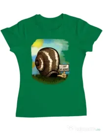Tricou ADLER dama I stay home 2 Verde mediu