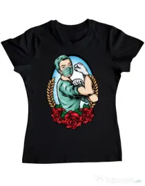 Tricou ADLER dama Rockabilly Nurse Negru