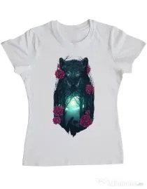 Tricou ADLER dama Running with the wolves Alb