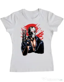 Tricou ADLER dama Jason will be back Alb