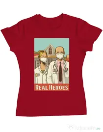 Tricou ADLER dama Real heroes Rosu