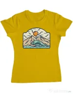 Tricou ADLER dama Mountain and wave Galben