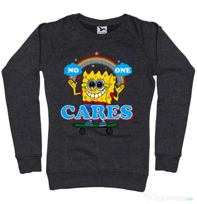 Bluza ADLER dama No one cares Negru melanj