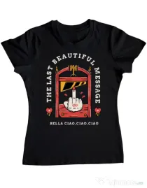 Tricou ADLER dama The last message Negru