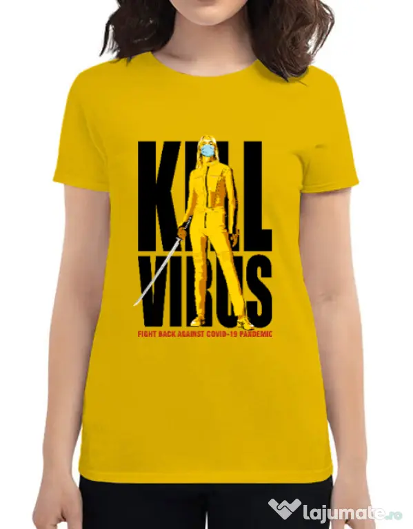 Tricou ADLER dama Kill bill Galben