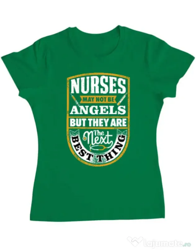 Tricou ADLER dama Angel nurses Verde mediu