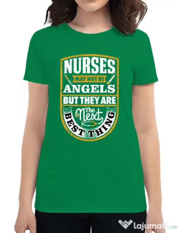Tricou ADLER dama Angel nurses Verde mediu