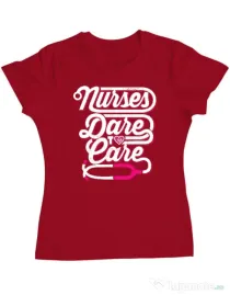 Tricou ADLER dama Dare to care Rosu