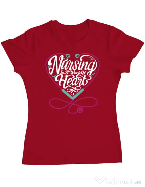 Tricou ADLER dama Work of heart Rosu
