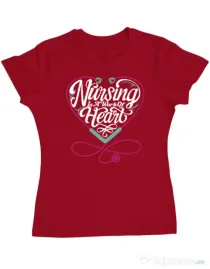 Tricou ADLER dama Work of heart Rosu