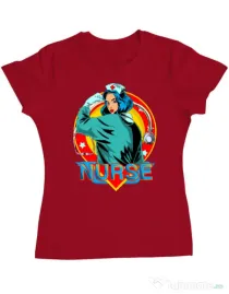 Tricou ADLER dama Strong nurse Rosu