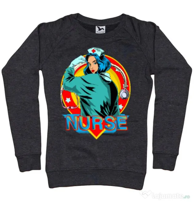 Bluza ADLER dama Strong nurse Negru melanj