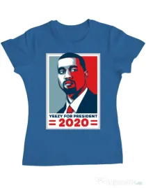 Tricou ADLER dama Yezzy for president Albastru azuriu