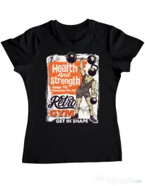 Tricou ADLER dama Retro Gym Negru