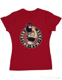 Tricou ADLER dama Resting gym face Rosu