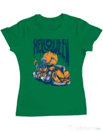 Tricou ADLER dama Hello ween Verde mediu