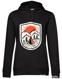 Hoodie dama cu gluga Sunset camp Negru