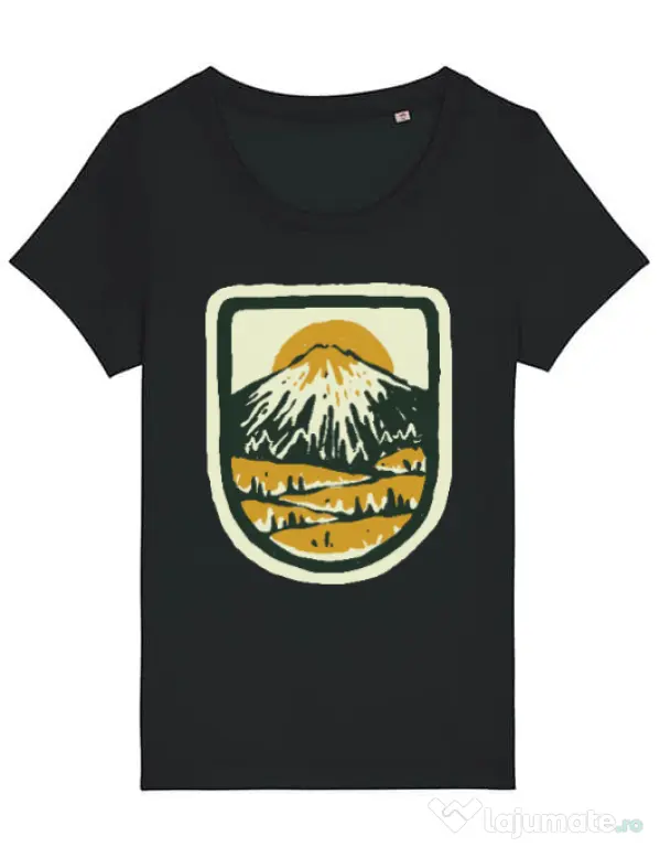 Tricou STANLEY STELLA dama Hand drawn mountains Negru