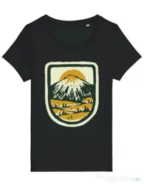 Tricou STANLEY STELLA dama Hand drawn mountains Negru